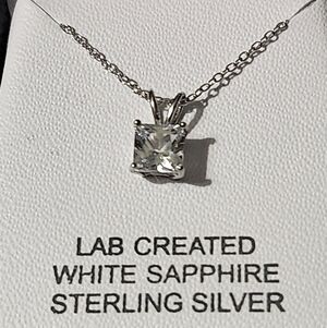 Macy's Sterling Silver Necklace with White Sapphire